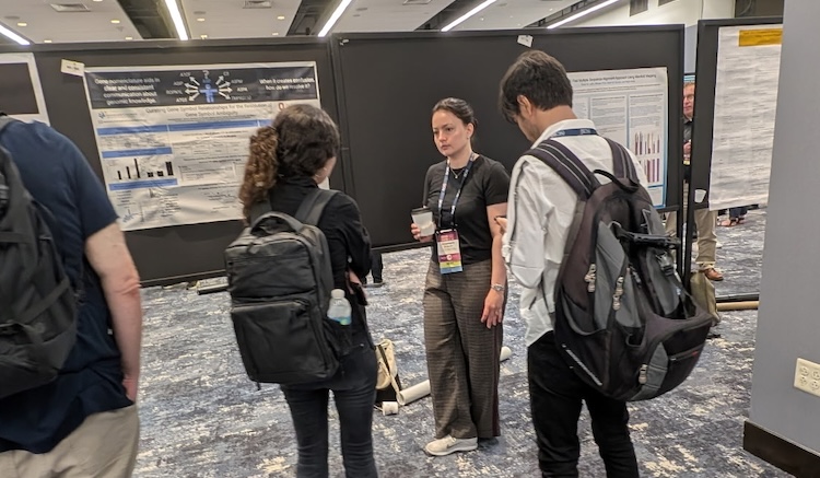Brainstorming with fellow scientists at the poster session!