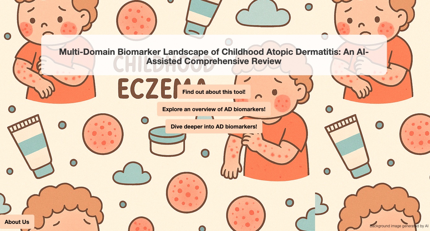 Interactive, publicly accessible catalogue of childhood AD biomarkers