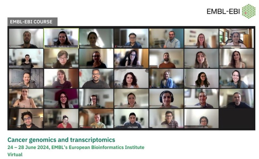 Screenshot of the online participants in the EMBL-EBI Cancer Genomics and Transcriptomics 2024 course